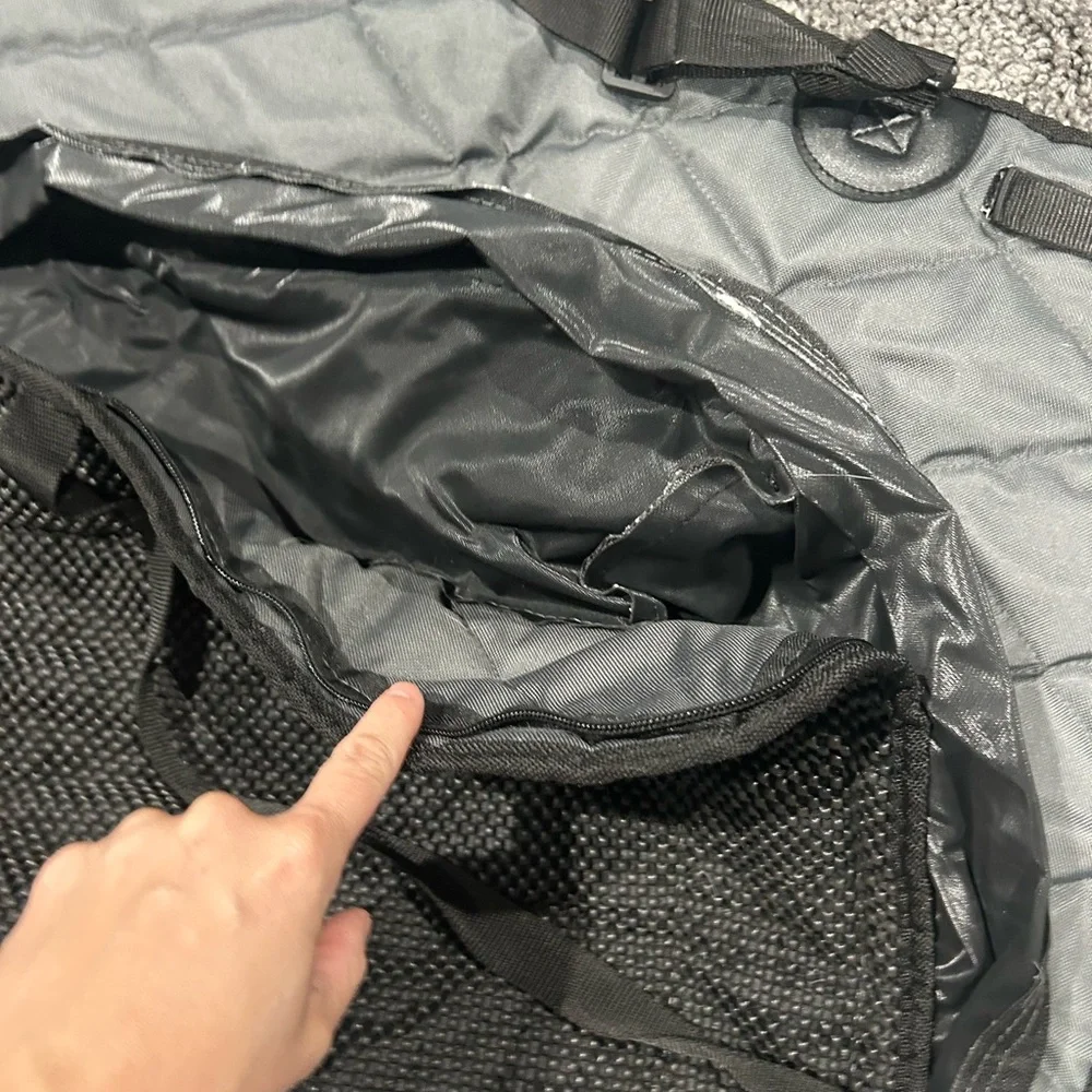 Quilted Gray Dog Car Seat Cover